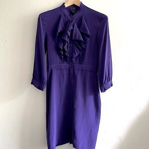CLUB MONACO silk shirt dress in royal purple size US4